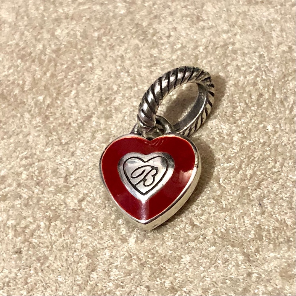❌SOLD❌ Brighton Red Heart charm with crystals & Brighton 🅱️ on one side Retired - Picture 2 of 6